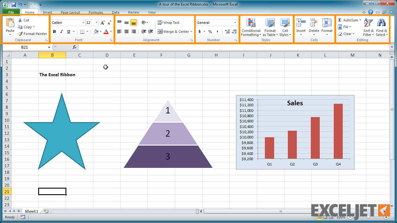 Excel tutorial A tour of the Excel Ribbon